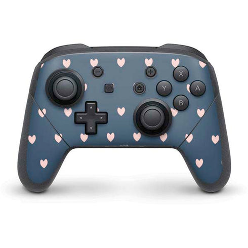 Blue and Pink Hearts Nintendo Switch Pro Controller Skin