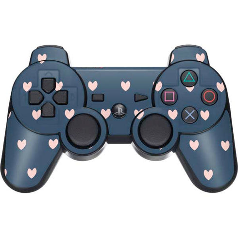 Blue and Pink Hearts PS3 Dual Shock wireless controller Skin