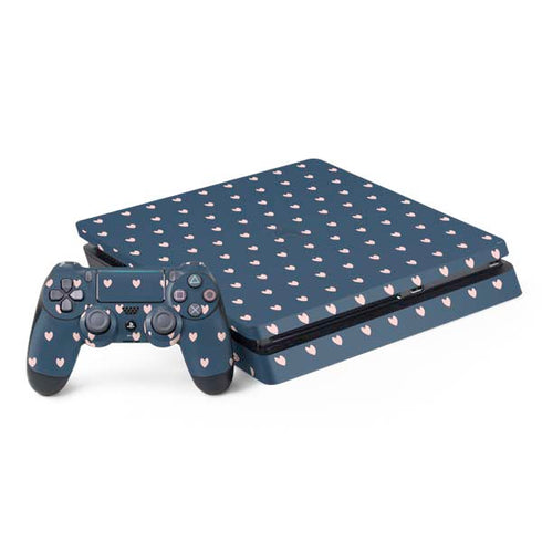 Blue and Pink Hearts PS4 Slim Bundle Skin