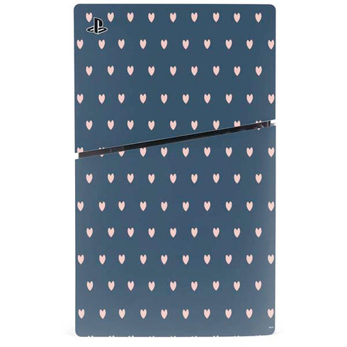 Blue and Pink Hearts PS5 Slim Digital Edition Console Skin