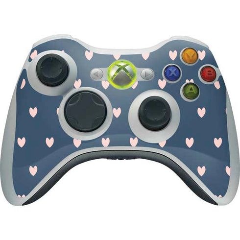 Blue and Pink Hearts Xbox 360 Wireless Controller Skin