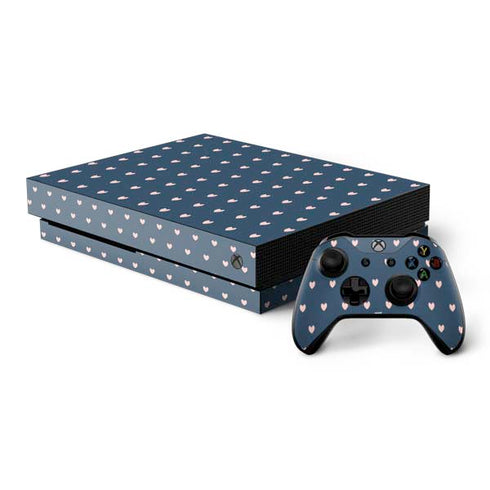 Blue and Pink Hearts Xbox One X Bundle Skin
