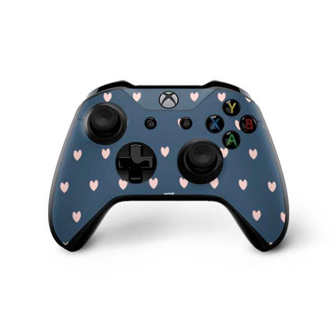 Blue and Pink Hearts Xbox One X Controller Skin