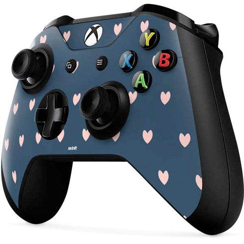 Blue and Pink Hearts Xbox One X Controller Skin