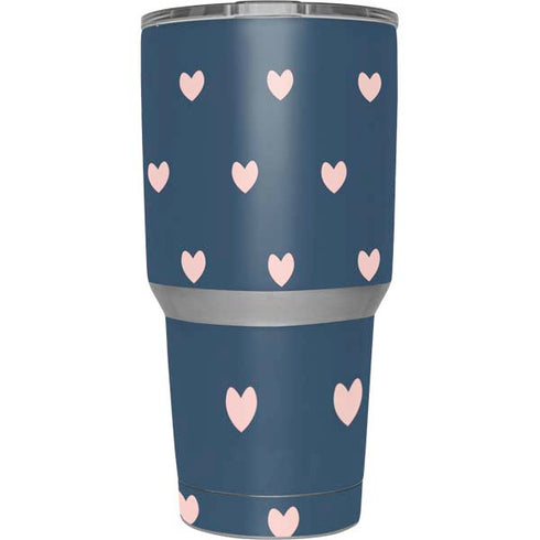 Blue and Pink Hearts Yeti 30oz Rambler Tumbler Skin