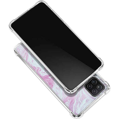 Blue and Purple Marble Galaxy A12 Clear Case