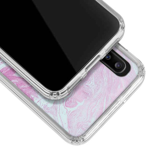 Blue and Purple Marble Galaxy A20 Clear Case