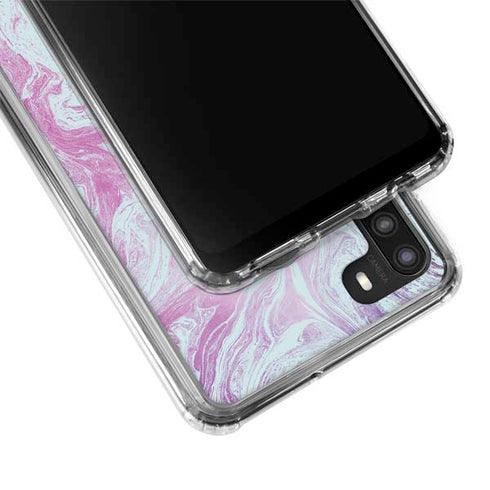 Blue and Purple Marble Galaxy A21 Clear Case