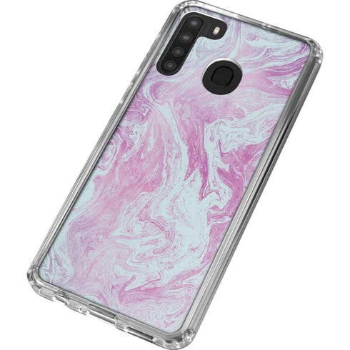 Blue and Purple Marble Galaxy A21 Clear Case