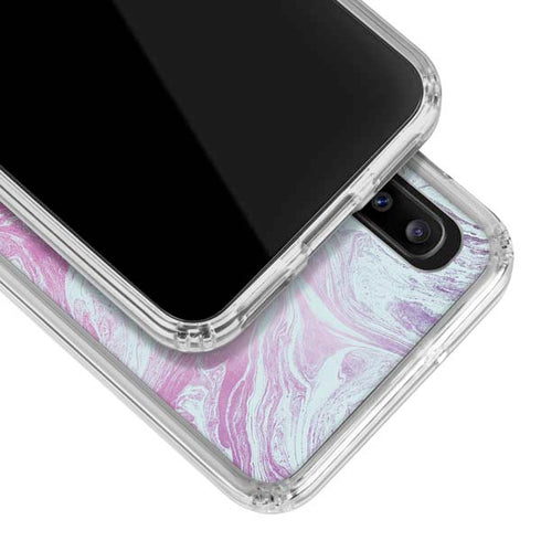 Blue and Purple Marble Galaxy A30 Clear Case