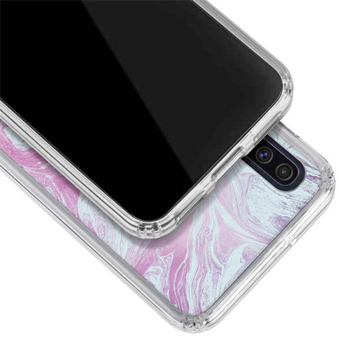Blue and Purple Marble Galaxy A50 Clear Case