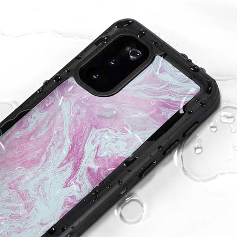 Blue and Purple Marble Galaxy S20 Waterproof Case