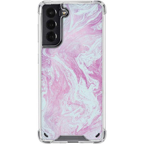 Blue and Purple Marble Galaxy S21 5G Clear Case
