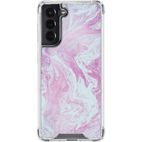 Blue and Purple Marble Galaxy S22 Clear Case