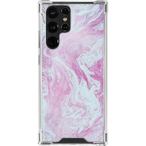 Blue and Purple Marble Galaxy S22 Ultra Clear Case