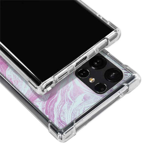 Blue and Purple Marble Galaxy S22 Ultra Clear Case