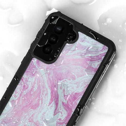 Blue and Purple Marble Galaxy S23 Waterproof Case