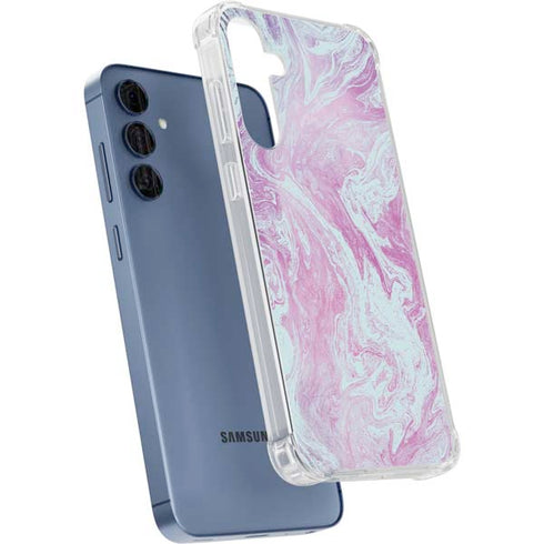 Blue and Purple Marble Galaxy S24 Clear Case