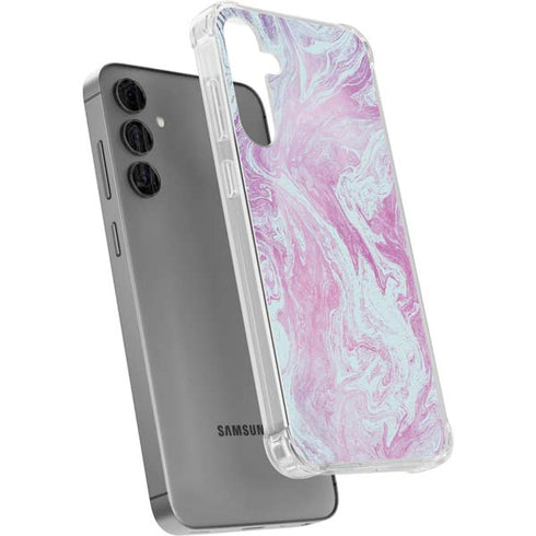 Blue and Purple Marble Galaxy S24 Plus Clear Case