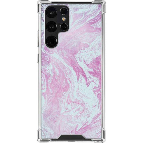 Blue and Purple Marble Galaxy S24 Ultra Clear Case