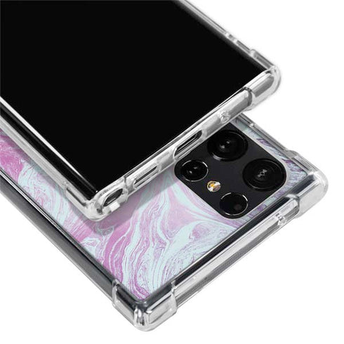 Blue and Purple Marble Galaxy S24 Ultra Clear Case