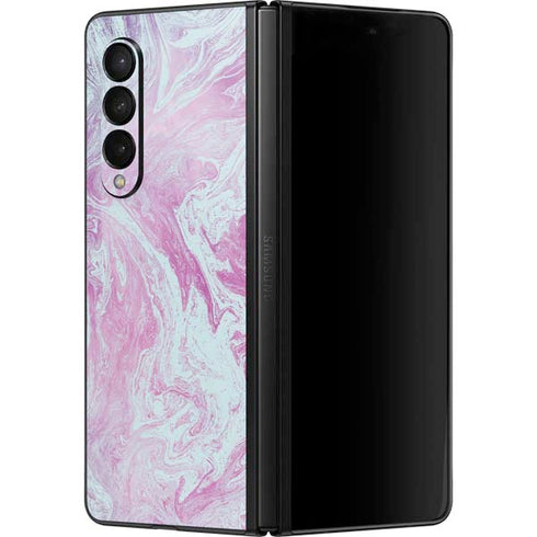 Blue and Purple Marble Galaxy Z Fold3 5G Skin