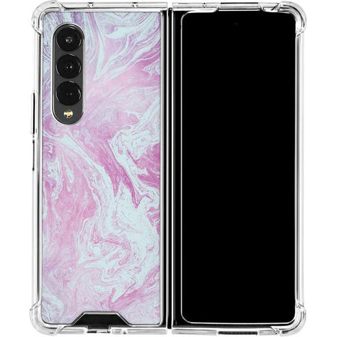 Blue and Purple Marble Galaxy Z Fold4 5G Clear Case