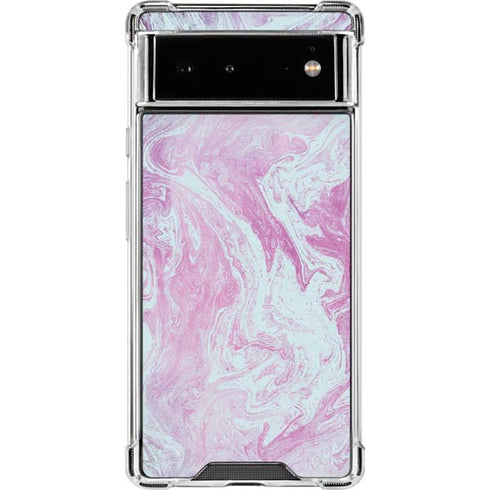 Blue and Purple Marble Google Pixel 6 Clear Case