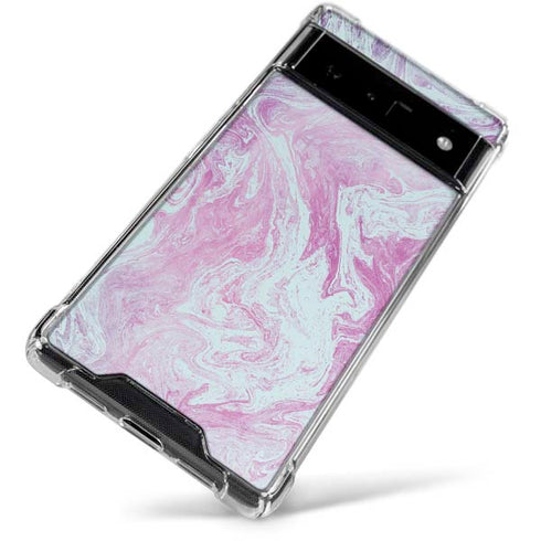 Blue and Purple Marble Google Pixel 6 Clear Case