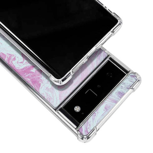 Blue and Purple Marble Google Pixel 6 Clear Case