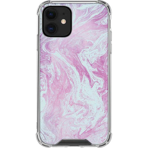 Blue and Purple Marble iPhone 12 Mini Clear Case