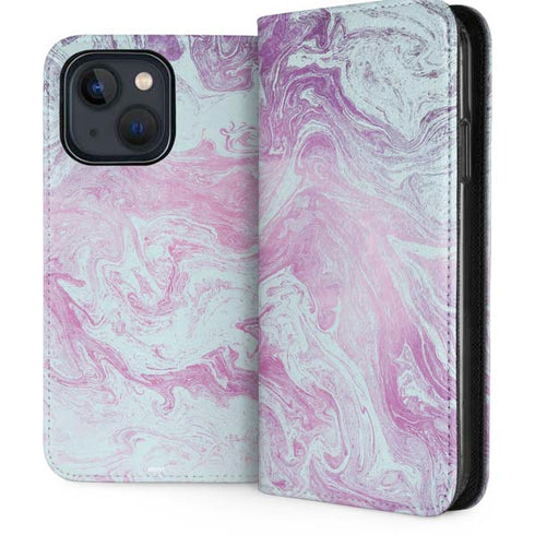 Blue and Purple Marble iPhone 13 Folio Case