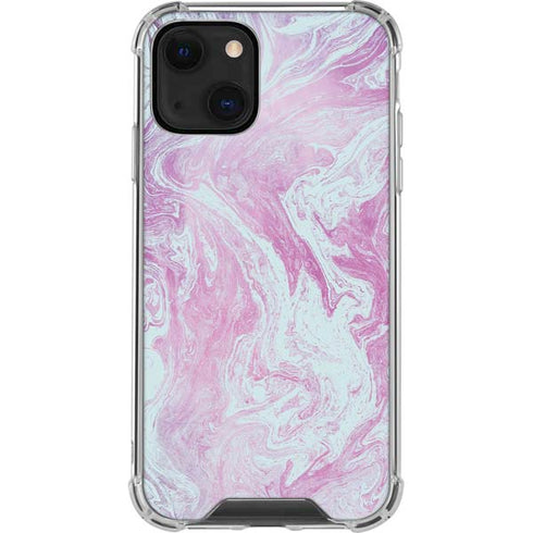Blue and Purple Marble iPhone 13 Mini Clear Case