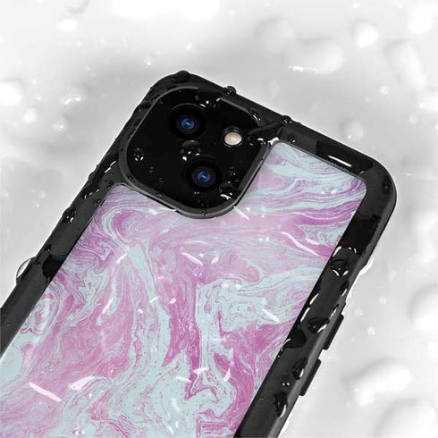 Blue and Purple Marble iPhone 13 Mini Waterproof Case