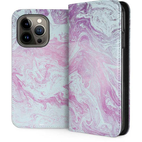 Blue and Purple Marble iPhone 13 Pro Folio Case