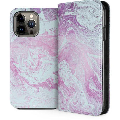 Blue and Purple Marble iPhone 13 Pro Max Folio Case