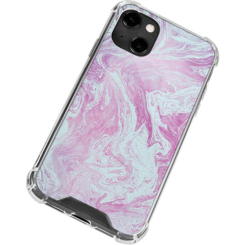 Blue and Purple Marble iPhone 14 Clear Case