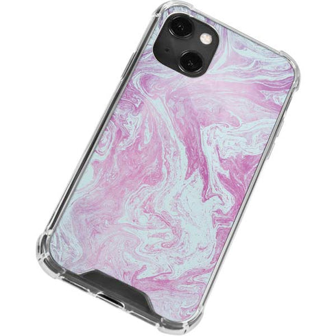 Blue and Purple Marble iPhone 14 Plus Clear Case