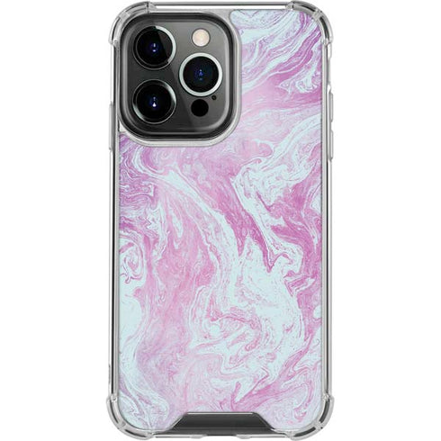 Blue and Purple Marble iPhone 15 Pro Clear Case