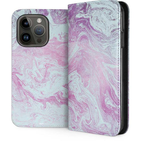 Blue and Purple Marble iPhone 14 Pro Folio Case