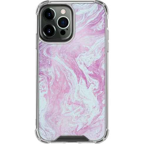Blue and Purple Marble iPhone 14 Pro Max Clear Case