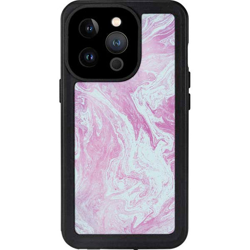 Blue and Purple Marble iPhone 14 Pro Waterproof Case