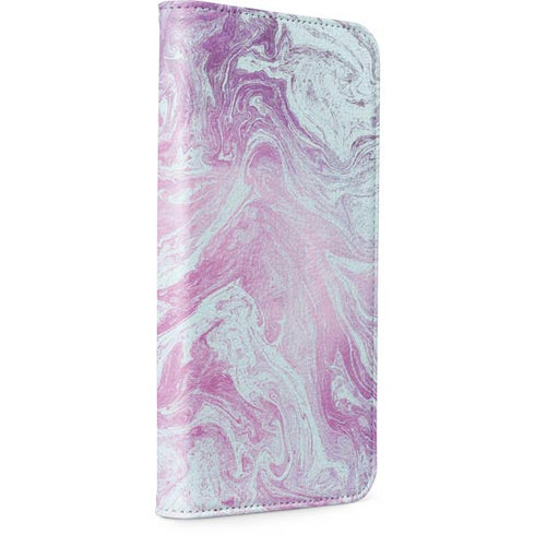 Blue and Purple Marble iPhone 15 Pro Folio Case