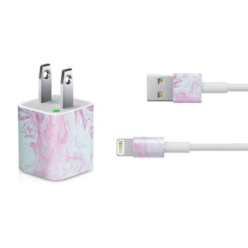 Blue and Purple Marble iPhone Charger (5W USB) Skin
