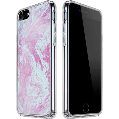 Blue and Purple Marble iPhone SE (2nd & 3rd Gen) Clear Case