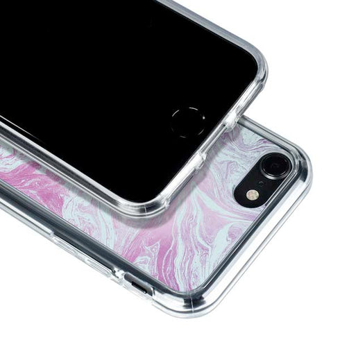 Blue and Purple Marble iPhone SE (2nd & 3rd Gen) Clear Case