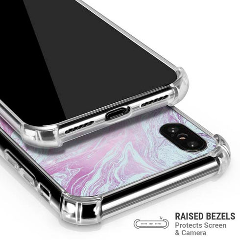 Blue and Purple Marble iPhone XS Max Clear Case
