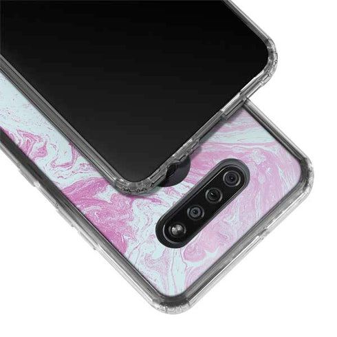 Blue and Purple Marble LG K51/Q51 Clear Case