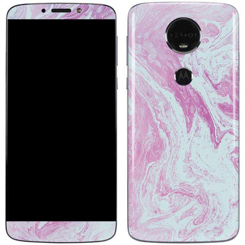 Blue and Purple Marble Moto E5 Plus Skin