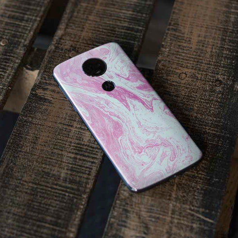 Blue and Purple Marble Moto E5 Plus Skin